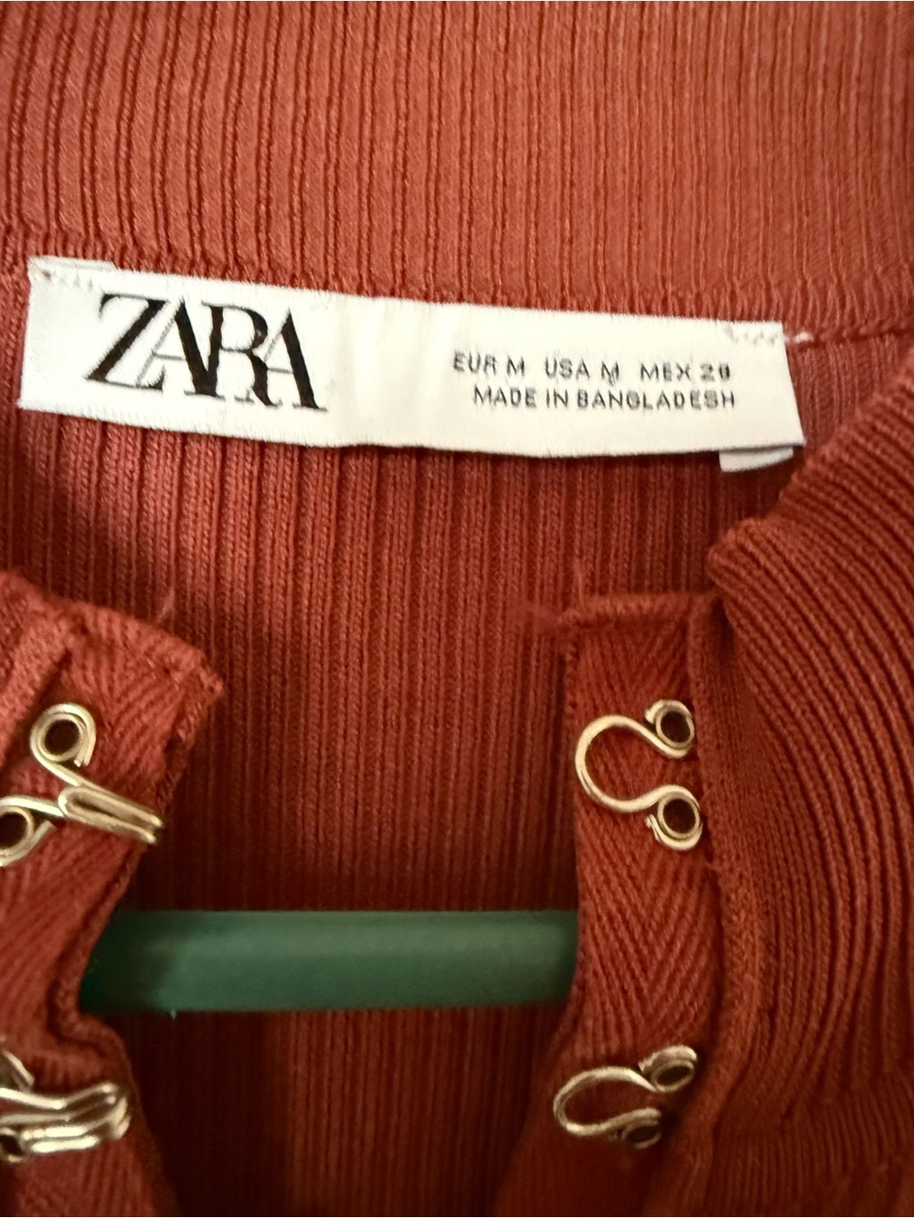 Zara Ribbed Rust Orange Sweater